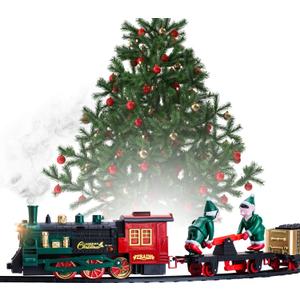 Christmas Train Sets for Around The Tree | Christmas Toy with Lights and Sounds - Holiday Train Around Christmas Tree with Large Tracks, Electric Train Set for Kids Ages 4-8