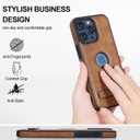 Leather Case for iPhone 13 Pro Max Case, Protective Slim with Kickstand Shockproof Phone Cases, Built-in Invisible Stand Compatible with iPhone 13 Pro Max 6.7'' (Brown, for iPhone 13 Pro max)