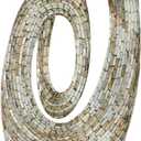 Deco 79 Mother of Pearl Shell Abstract Decorative Sculpture Swirl Home Decor Statue with Black Base, Accent Figurine 12" x 5" x 29", Gray