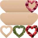 40 Pcs Wedding Heart Cardboard Wreaths Frame 11.8'' Unfinished Mother's Day Hanging DIY Craft Wreath Form Bulk Heart Shaped Wreath Ring Floral Hoop Ring for DIY Craft Wedding Decor