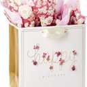 Hallmark Signature 7" Medium Birthday Gift Bag with Tissue Paper (Pink Flowers) (1 Count (Pack of 1))