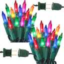 BrizLabs Colored Christmas Lights, 139.2ft 600 Count Christmas Tree Lights, 120V UL Certified Connectable Incandescent Mini Light String Set for Outdoor Indoor Xmas Party Garden Home Decor