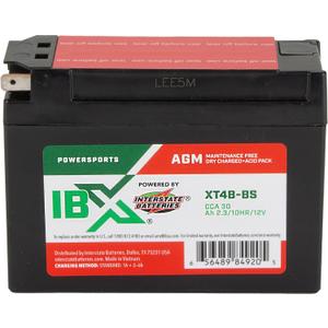 Interstate Batteries YT4B-BS 12V 2.3Ah Powersports Battery 30CCA AGM Rechargeable Replacement for Suzuki, Yamaha, Motorcycles, Mini-Bikes DR-Z50 DR-Z70 SR400 TTR110E TTR50E TTR90E (XT4B-BS)