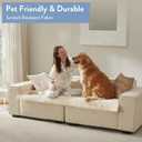 SureFit Couch Covers for Dogs,Washable Couch Protector for 3-Cushion Sofa,Non-Slip Paw Print Grip, Soft Skin-Friendly Furniture Cover for Pets,Thick and Cozy Slipcover for Sofa Cushions(28"x83" Ivory)