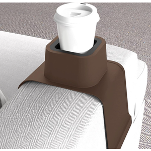 Couch Cup Holder, SilicSoft Weighted Ergonomic Sofa Buddy, Convenient Couch Coffee Cup Holder with a Sticky Base, for Living Room BalconyBrown 2 Pack