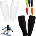 Soccer Shin Guards Shin Pads for Kids Youth Adult, Ski Shin Guards Calf Compression Sleeve with Honeycomb Pads, Lightweight Calf Protective Gear for Football Soccer (Small, Black and White)