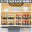 SpaceAid Pull Out Spice Rack Organizer for Cabinet, Heavy Duty Slide Out Seasoning Kitchen Organizer, Cabinet Organizer, with Labels, 7.7" W x10.75 D x10 H, 3 Drawers 2-Tier