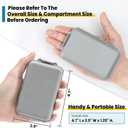 3 Pack, 14 GRIDS Travel Pill Organizer Box with Labels - Travel Medicine Case Kit - Pocket Daily Pharmacy Container - Travel Medication Holder Dispenser for Fish Oil Vitamin Supplement Storage (Khaki+blue+grey)