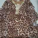 Timeson Women's Ruffle 3/4 Sleeve Sparkly Tops Sequin V Neck Blouses Dressy Fall Shirts, XXL