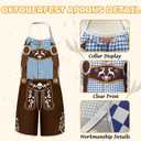 German Oktoberfest Apron,Adult Oktoberfest Dress Apron for Kitchen Cooking BBQ Party (31inch*23inch, Blue)
