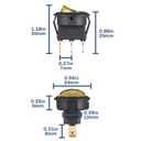 2 x VEXUNGA Round Rocker Switch 12V 20A Yellow Light Iluminated Small Rocker Switch On Off 3 Pin Circle Square Toggles Switches for RV Car Truck Boat (Pack of 5pcs)