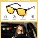Night Driving Glasses Clip On Night Vision Glasses HD Polarized Yellow Lens Compact Fit Non-Flip Up, Anti Glare (A01 Yellow/2 Pack)