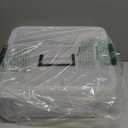 2 Layer Plastic Storage Containers with Lids, Multipurpose Clear Stack & Carry Box, Portable Craft Organizers and Storage Bin for Organizing Art & Craft, Sewing, Makeup, Nail Supplies (Black)