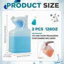 2 Pcs 128oz Tip Measure Containers Tip and Pour Measuring Containers HDPE Chemical Measuring Cups with Lids Plastic Bottle, up to 8oz Capacity