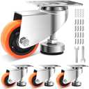 W B D WEIBIDA 3” Leveling Swivel Casters Wheels, Industrial Grade Workbench Casters Set of 4, Retractable Casters with Adjustable Leveling Feet 1800 LBS, Heavy Duty Casters Wheels for Equipment