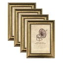 5x7 Picture Frame with Real Glass, 4 set Ornate Vintage Picture Frames for Wall or Tabletop Display, Gold 5 x 7 Frame for Wall home best gift