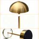 Cordless Table Lamp, Rechargeable Battery Operated Mushroom Lamp, 2-in-1 Adjustable Height, 3 Color Stepless Dimming, Brushed Metal LED Desk Lamp for Restaurant, Bedroom, Patio, Gold
