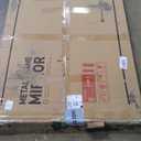 TokeShimi 48x36 Brushed Nickel Bathroom Wall Mirror Vanity Metal Frame Round Corner Rectangular for Home Decor Living Room Entryway