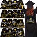 Amylove 16 Pcs Graduation Gift Bags with Drawstrings Grad Party Favor Graduation Gift Drawstring Bag for College High School Party Supplies, 9 x 12 Inch (Black)