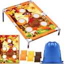 Fall Bean Bag Toss Turkey Party Game for Kids Adults with 6 Bags Thanksgiving Pumkin Maple Portable 6 Hole Corn Toys Set for Boys Girls Toddlers Autumn Outdoor Indoor Favors Carnival Gift