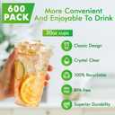 Lilymicky 600 Pack 20 oz Clear Plastic Cups, PET Disposable Drinking Cups, Crystal Clear, Perfect for Ice Coffee, Smoothie, Soda, or Any Cold Drinks (EXP 03/11/33)