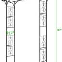OUSHENG 87in Garden Arbor, Metal Arch Trellis for Climbing Plants Outdoor, Steel Archway for Wedding Ceremony Party Christmas Decoration Decor Pergola Backyard Lawn, Brown