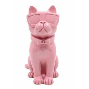 Holiday Home Sitting Cat Decor - Pink , 8.7”