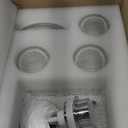 Glass Bathroom Accessories Set 5Pcs Crystal - Foaming Soap Dispenser, Soap Dish, Cup, Acrylic Toothbrush Holder with Tray Organizer, Qtip Jar, Bathroom Counter Set Sink Decor (Clear)