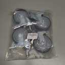 MySit Stem Caster Wheels with Brake 4 inch Heavy Duty TPR Swivel Casters 7/16-lnch Stem Diameter Set of 4 for Rubbermaid Mop Bucket, Cart, Stool, Mop Bucket, Grill, Shop Vac