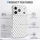 2 x Cute Polka Dot Magnetic Phone Case for iPhone 17 Pro MaxFull-Coverage Lens Protection Shockproof Protective Clear Phone Cover for Women&Girls,Black-White Dot