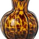 Two's Company Ruffled Tortoise Print Vase, 6.5-Inch, Glass