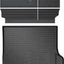 T TGBROS Cargo Mat for Jeep Grand Cherokee 2022-2025 2026 All Weather Cargo Trunk Mat Cargo Liner Back Seat Cover Protector TPE Black Non-Slip 3PCS (5 Seats Include 4XE, NOT for L)