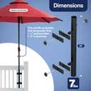 Patio Umbrella Holder Easy Installation - Space Saving Umbrella Holder Design - Outdoor Umbrella Base and Mount - Attaches to Railing Maximizing Outdoor Patio Space and Shade, Black