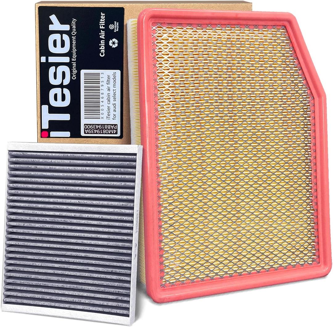 Engine Cabin Air Filter Kit for Silverado 1500 Sierra 1500 (2019-2025)/ Silverado 2500 HD Sierra 2500HD Gas ONLY (2020-2025)/ Suburban Yukon Tahoe (2021-2025)/ (NOT FOR DIESEL 6.6L)