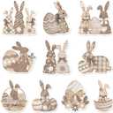 Eaasty 30 Pack Easter Bunny Sticky Notes Polka Dot Rabbit Memo Pad Self-Adhesive Easter Striped Checkered Notepad for Classroom Student Office Spring Gifts Party Favors