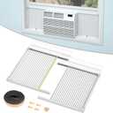 Air Jade Window Air Conditioner Side Panels with Frame, Adjustable AC Side Panels for Most 5,000 to 14,000 Btu Window AC Units, Extra Wide Window Air Conditioner Panels and Frame Kit, Pack of 2
