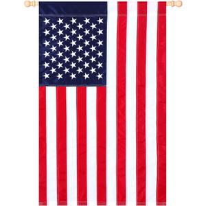 28x44 Inch Embroidered American House Flag, Heavy Duty Outdoor Premium 210D Nylon, Embroidered Stars,Sewn Stripes,July 4th Independence Day USA Flags