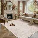 PureCozy Pink Area Rug 10x12 Vintage Floral