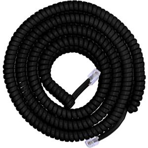 Power Gear Coiled Telephone Cord, 4 Feet Coiled, 25 Feet Uncoiled, Phone Cord works with All Corded Landline Phones, For Use in Home or Office, Black, 76139, 2 pack