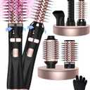 Rotating Hair Dryer Brush, 5 in 1 Blow Dryer Brush Spinning Curling Brush with 2 Rotating Brushes (1.5" & 2"), 3 Temps Bowout Brush Hot Air Brush Styler Volumizer for Hair Dry/Straighten/Curl/Smooth
