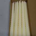 10 Inch Ivory Spiral Taper Candle Set of 12 Pack Unscented Dripless Candlesticks for Valentine's Day,Dinner,Party,Brithday,Wedding,Christmas,and Home Decoration