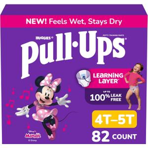 Pull-Ups Girls' Potty Training Pants, Size 4T-5T Training Underwear (38-50 lbs), 82 Count