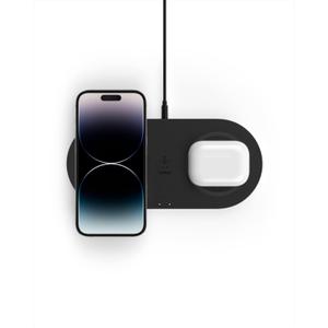 Belkin Quick Charge Dual Wireless Charging Pad - 10W Qi-Certified Charger Pad for iPhone, Samsung, Apple Airpods & More - Charge While Listening to Music, Streaming Videos, & Video Calls - Black