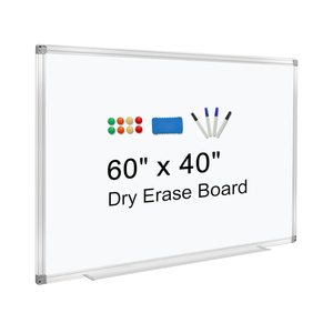 H-Qprobd Dry Erase Board for Wall 60"x40" Aluminum Presentation Magnetic Whiteboard with Long Pen Tray, Wall-Mounted White Board for School, Office and Home