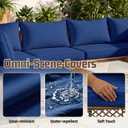 10pcs Outdoor Patio Cushion Covers Replacement, 25.6" Zippered Outdoor Cushion Covers Waterproof, UV Resistant & Washable Patio Furniture Cushion Covers Waterproof for Patio Sectional, Navy Blue