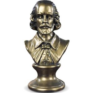 Resin Statue of William Shakespeare Bust, Vintage Bust Sculptures Home Decor for Living Room, 12 Inch Aesthetic Shelf Decor for Office Table, Unique Broadway Gifts, Renaissance Style