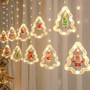 Christmas Lights, 120 LED 9.84 Feet Long Decorations With Flashing Bubble and 10 Cute Round Lights, Extendable for Indoor, Outdoor (White)
