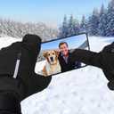 Winter Gloves for Men Women, Waterproof Warm Ski Gloves for Cold Weather, Touch Screen, Running Driving Cycling (Large, 318-black)