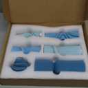 6 Pcs Pillar Candles Decorative Modern Aesthetic Ribbed Candle Set Cute Soy Wax Scented Ribbed Decor Valentine's Commemorative Gift for Home Decoration(Blue,2.36-6.89 Inch)