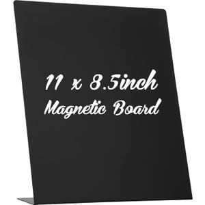 Fainne Magnetic Bulletin Board with Easel Stand Mini Black Magnet Metal Tabletop Memo Display Board for Menu Table Home School Kitchen Office Supplies(11 x 8.5 Inches,1 Pcs)